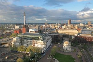 Birmingham city centre aerial view
