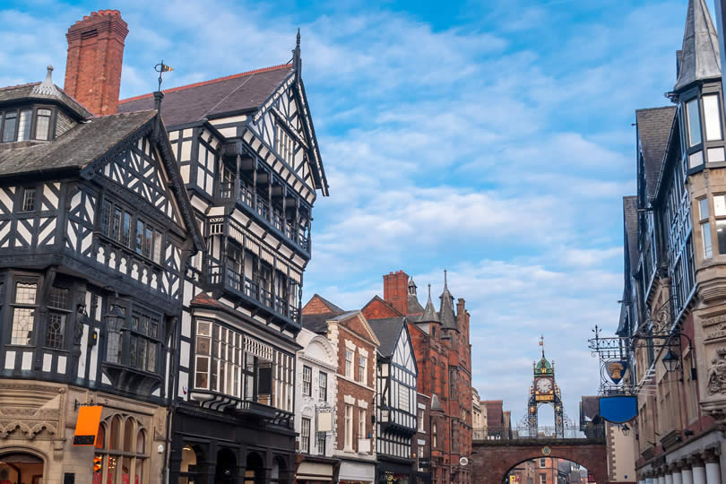 Tudor style buildings in Chester Cheshire in England