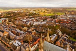 top view of Durham city from the tower