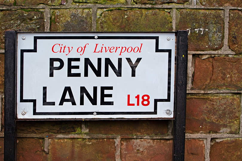 Liverpool Penny Lane street sign