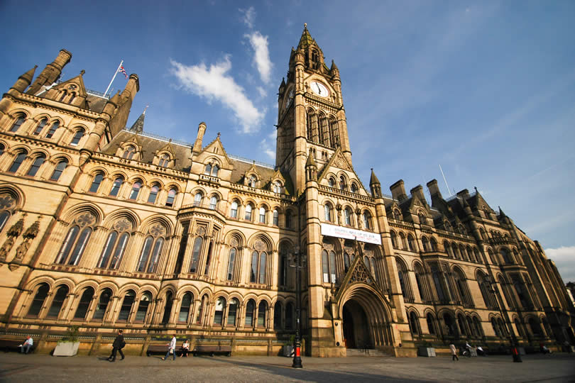 Manchester City Hall with tower