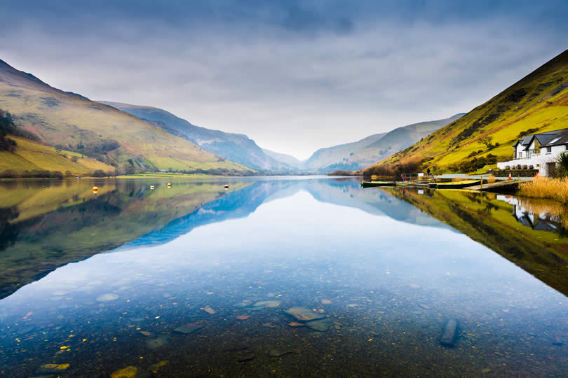 Beautiful lake in Snowdonia Wales