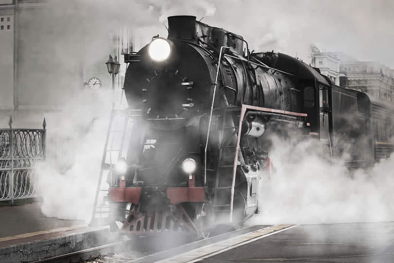 Steam train locomotive
