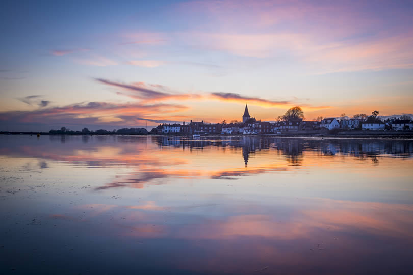 Bosham town centre and river in West Sussex