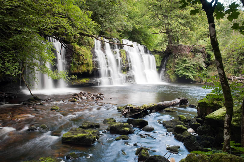 Sgwd Isaf Clun Waterfall in Brecon Beacons Wales