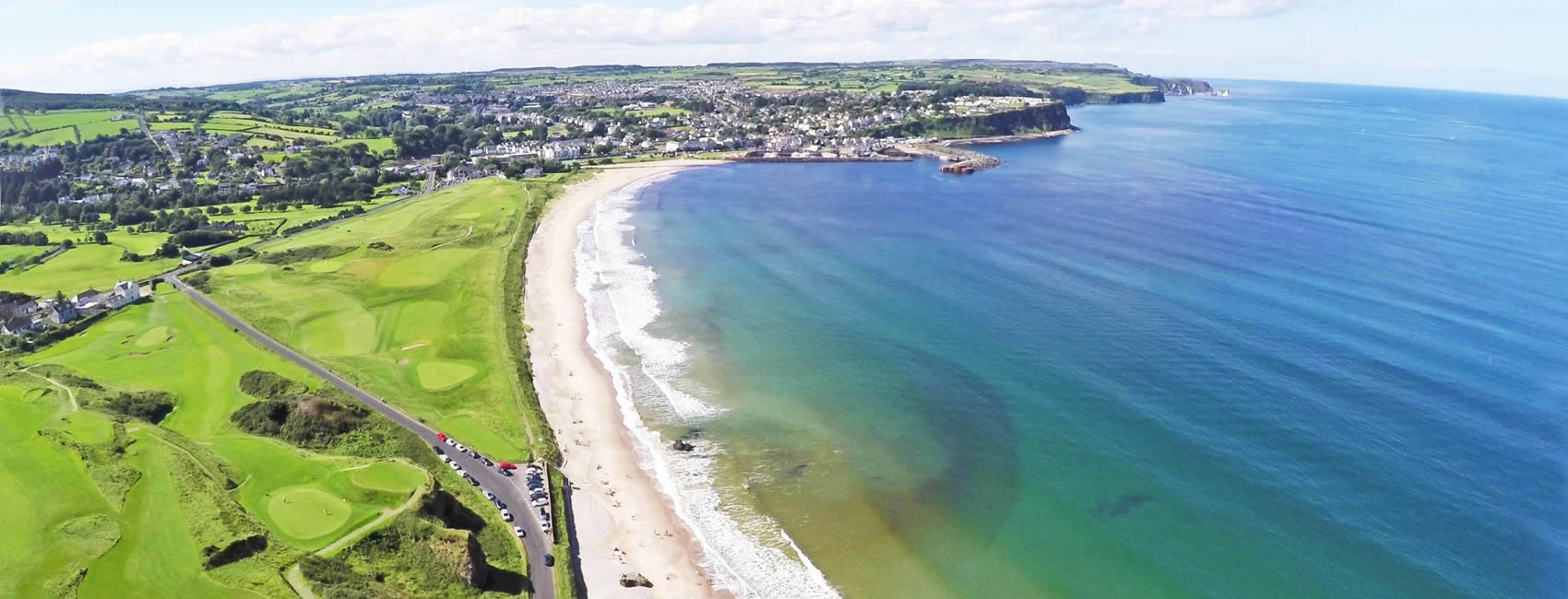 Ballycastle beach and town in Northern Ireland