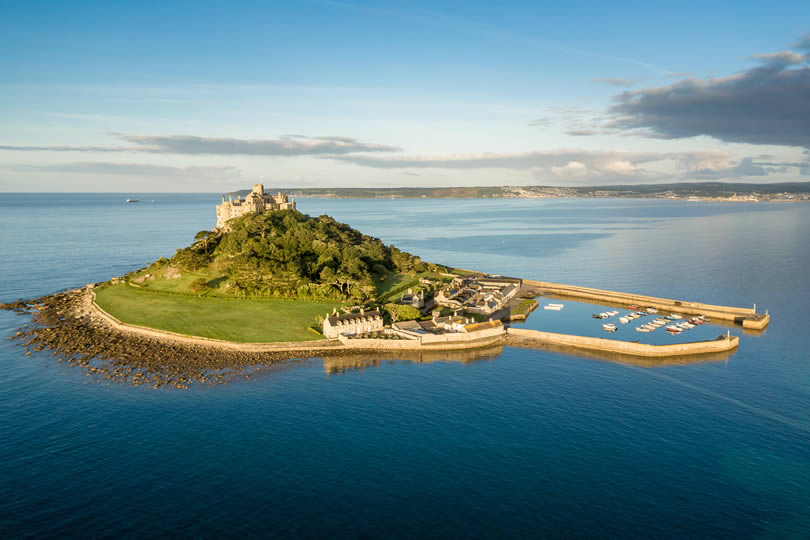 St Michaels Mount aerial view