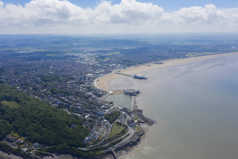 Aerial view of Weston Super Mare