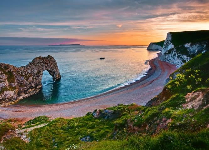 Dorset coastline and sea