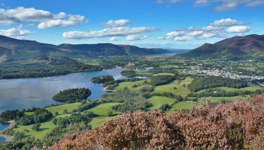 Keswick town and Derwent Water