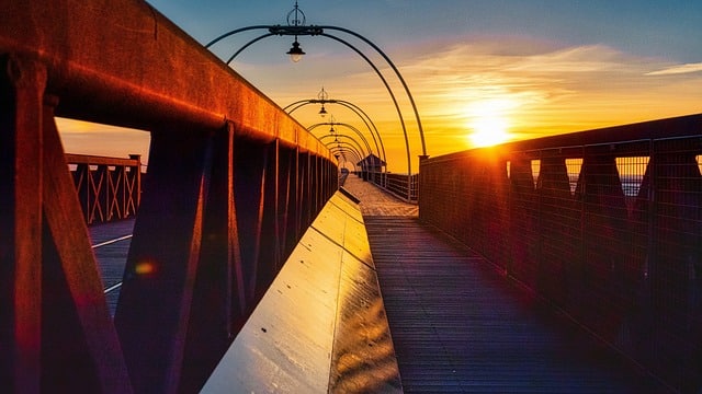 Southport pier during sunset