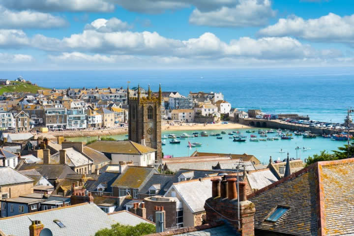 Seaside town of St Ives in Cornwall